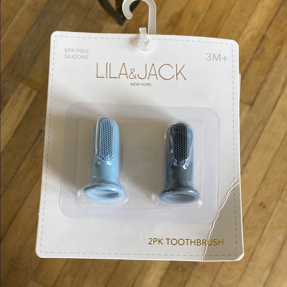 Blue Silicone Baby Toothbrush Set